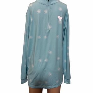 Bad Birdie Teal Quarter-Zip with White Accents